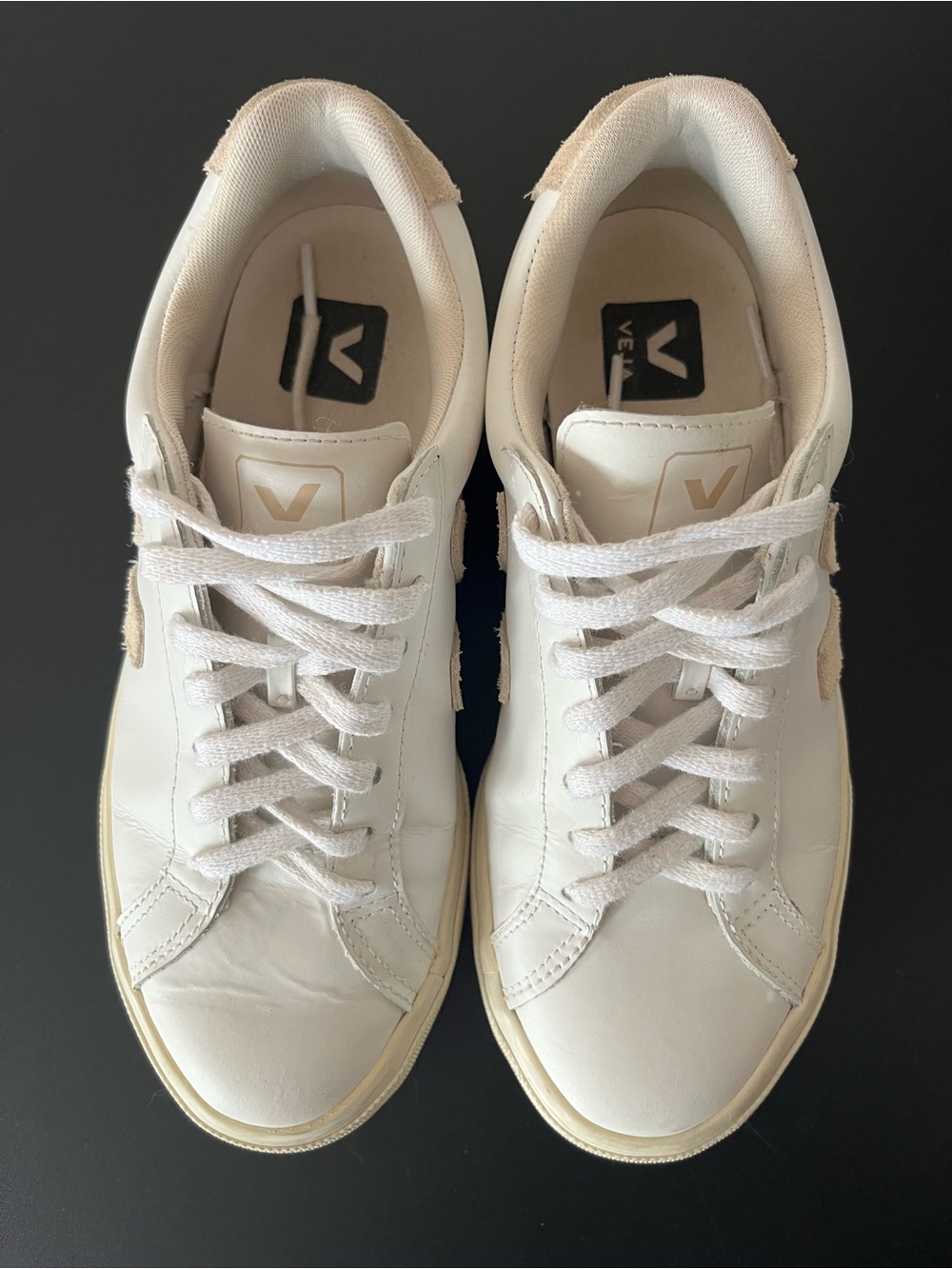 Veja Women’s White Sneakers with Beige Accents